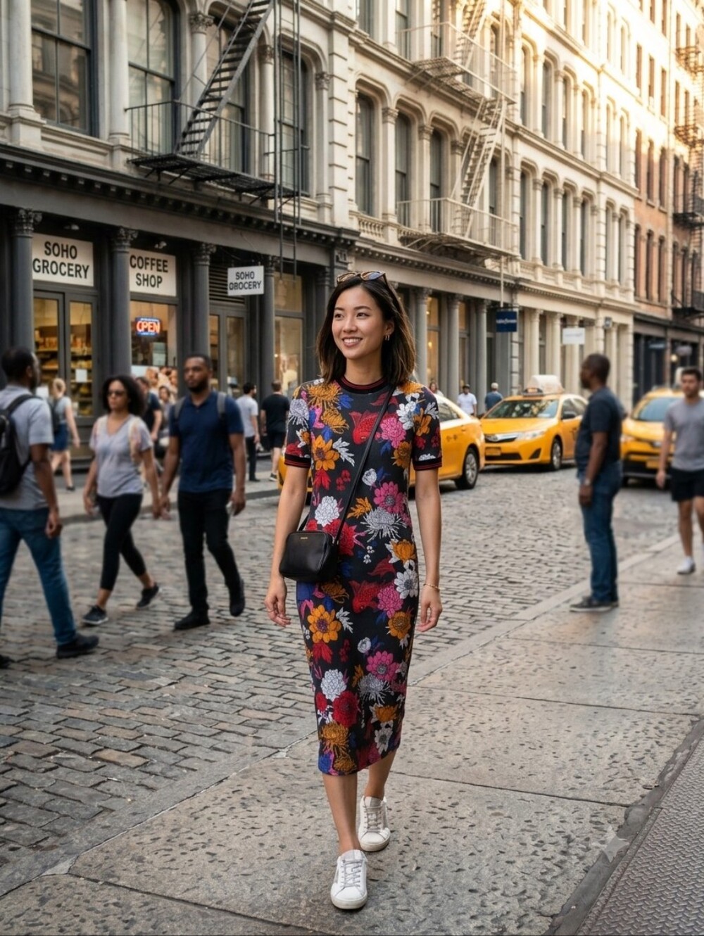 Koi Fish Floral Ribbed Bodycon Midi Dress Print Zara Trafaluc S